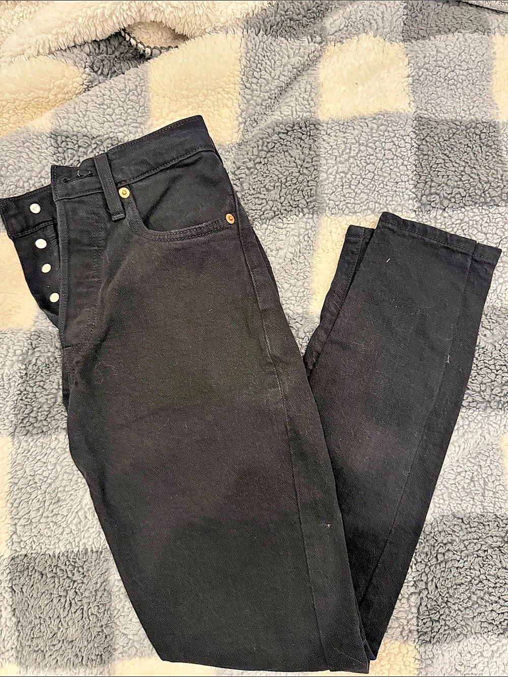 Levi's 721 High Rise Skinny Black Jeans Waist 23 15Like New